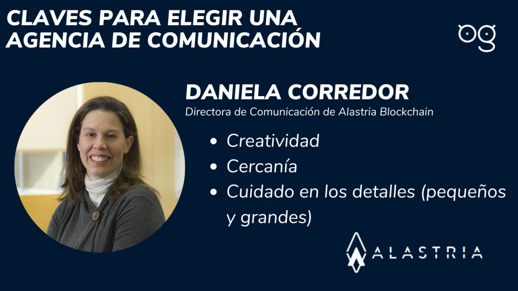 Daniela Corredor, Director of Communications at Alastria Blockchain