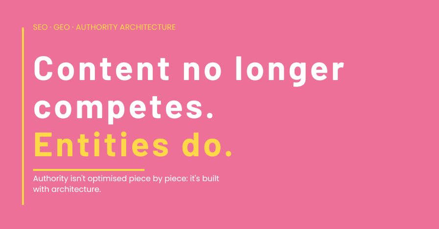 SEO · GEO · Authority architecture